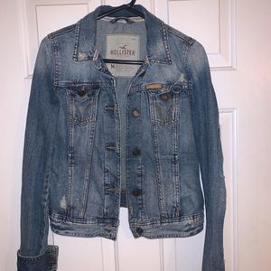 Distressed hollister jean jacket